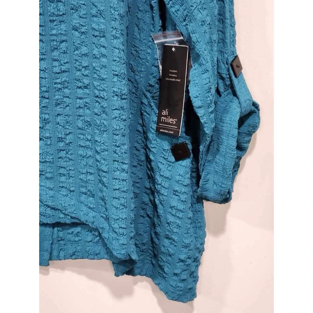 Ali Miles NWT Woman's 3xl Pockets‎ Tunic Blouse Turquoise